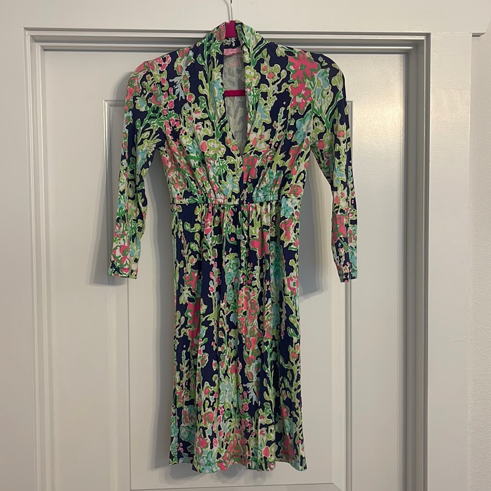 Lily Pulitzer 3/4 sleeve stretchy dress 💕💚